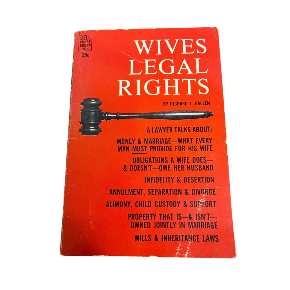 Dell Purse Book Wives Legal Rights by Richard T. Gallen 1967 Booklet